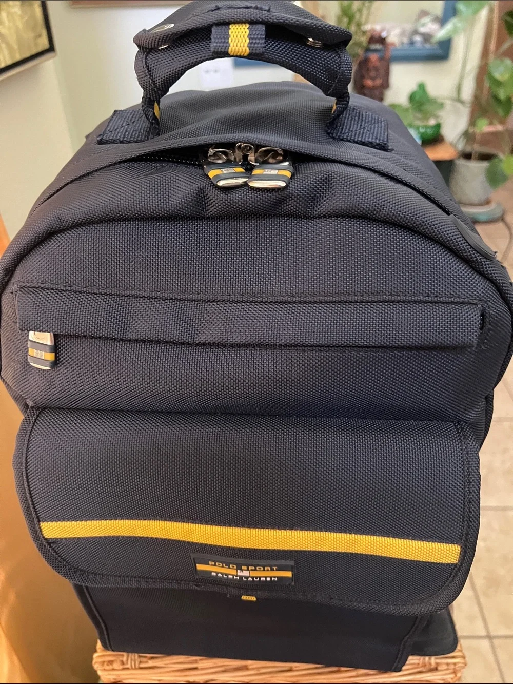 Ralph Lauren Polo Sport Black and Yellow Men’s Backpack. Size 17x12x8 inches.